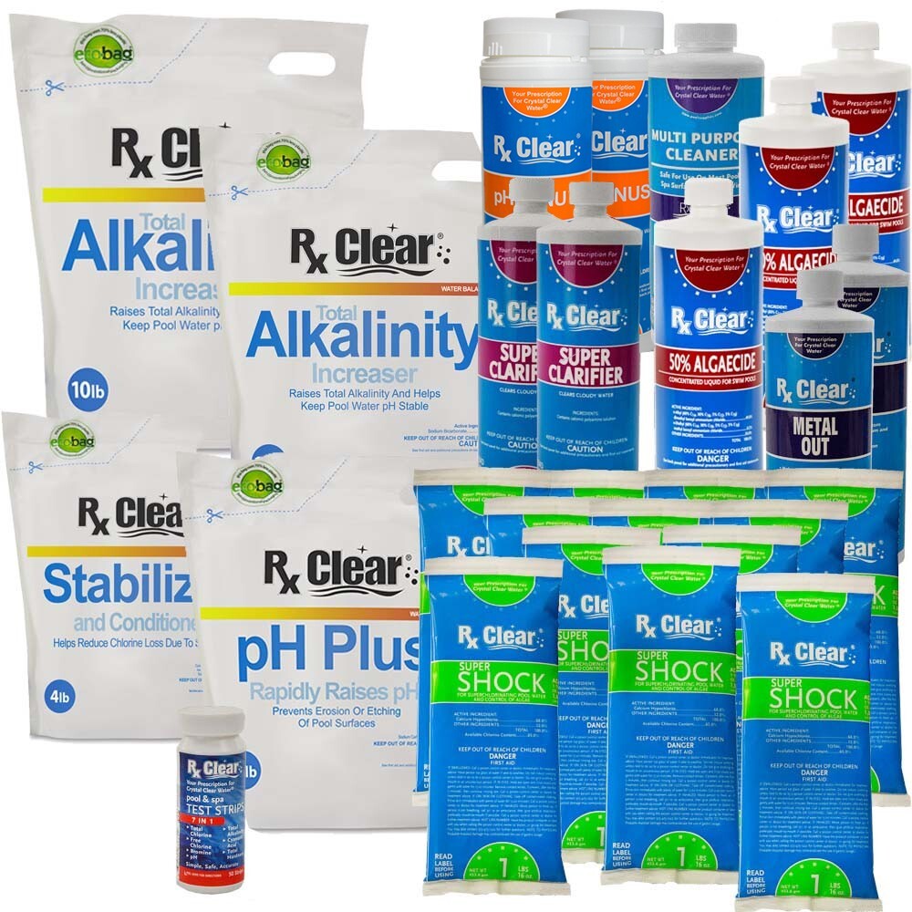 Deluxe Kit C Spring Swimming Pool Start-Up Chemical Kit Up To 30,000 Gallons gallery