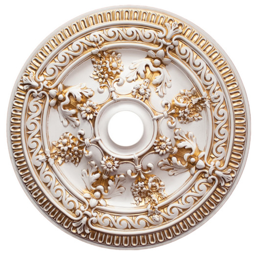 26" ROUND CHANDELIER CEILING MEDALLION ANTIQUE WHITE FOYER DINING ROOM BEDROOM gallery