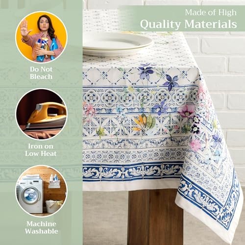 Table Cloth Rectangle Table 100% Cotton 60 x 90 Inches Tablecloth Reusable gallery