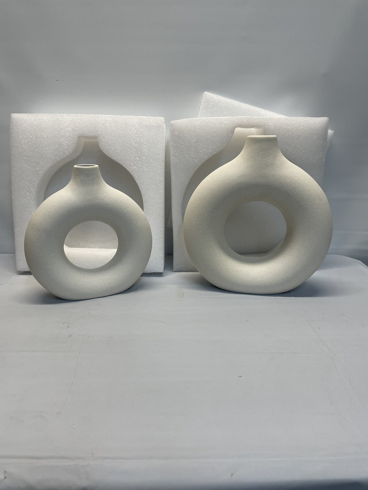 White Ceramic Vase Set Modern Farmhouse Living Room gallery