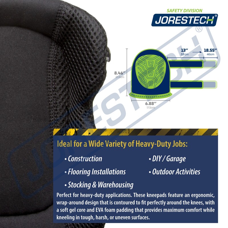 Construction Gel Knee Pads Safety Leg Protectors Work Comfort Pair by JORESTECH gallery