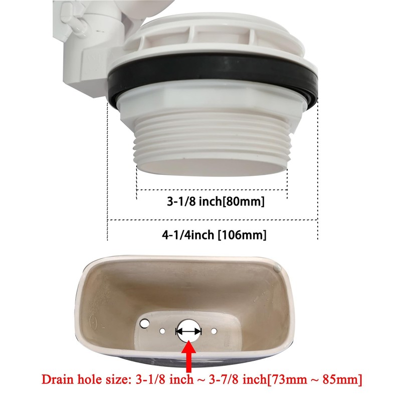 Flush Valve Assembly with Flapper and Chain - Compatible with American Standard gallery
