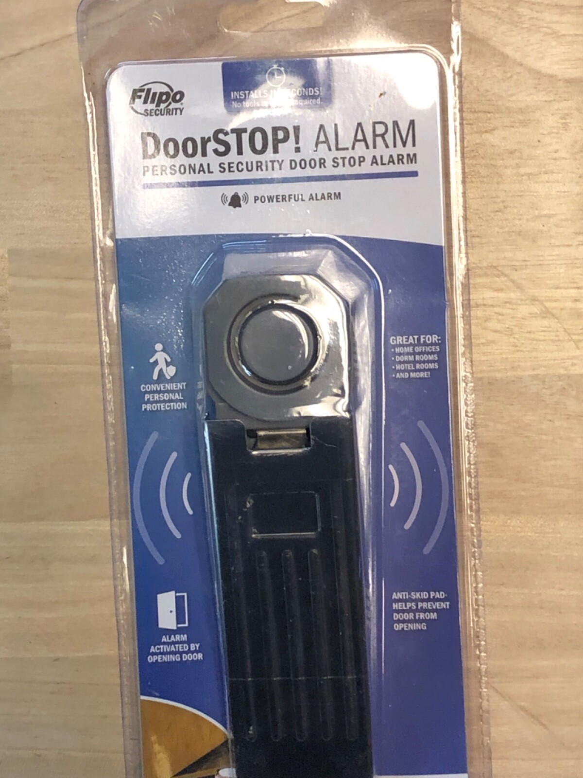 Flipo Security Door STOP Personal Security Door Stop Alarm 95dB Battery Operated gallery