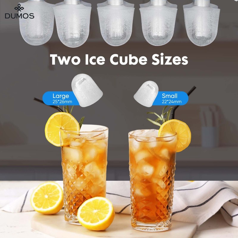 Mini Portable Ice Maker with Handle,Self-Cleaning,26lbs/24hrs,9 Cubes in 6 Mins gallery
