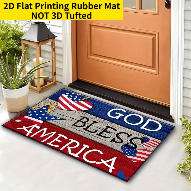 Minimalist Patriotic Doormat Non-Slip Rubber Mat for Indoor Outdoor Home Use gallery