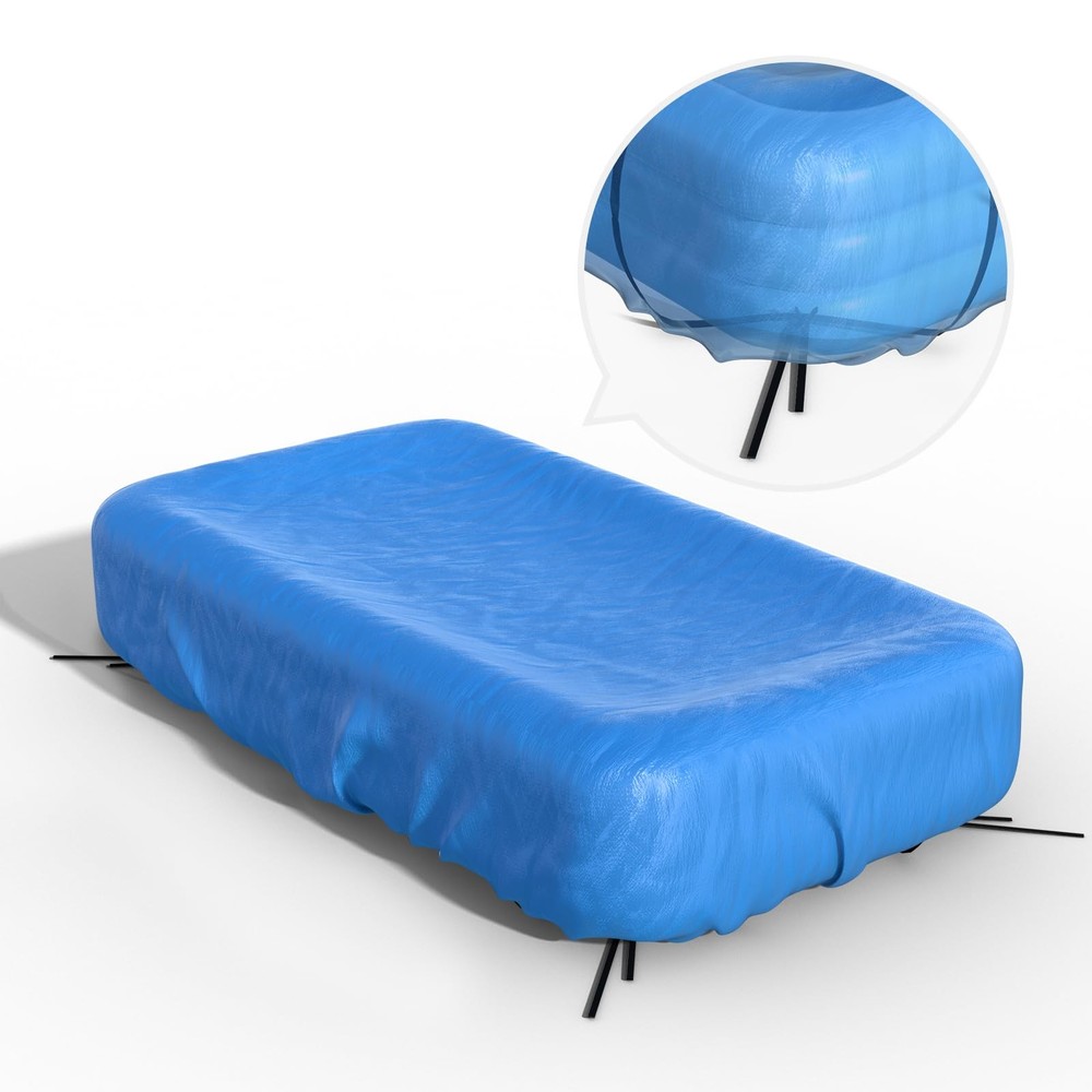 Inflatable Rectangular Pool Cover Fits 145" L x 84" W, Easy 1Person Setup