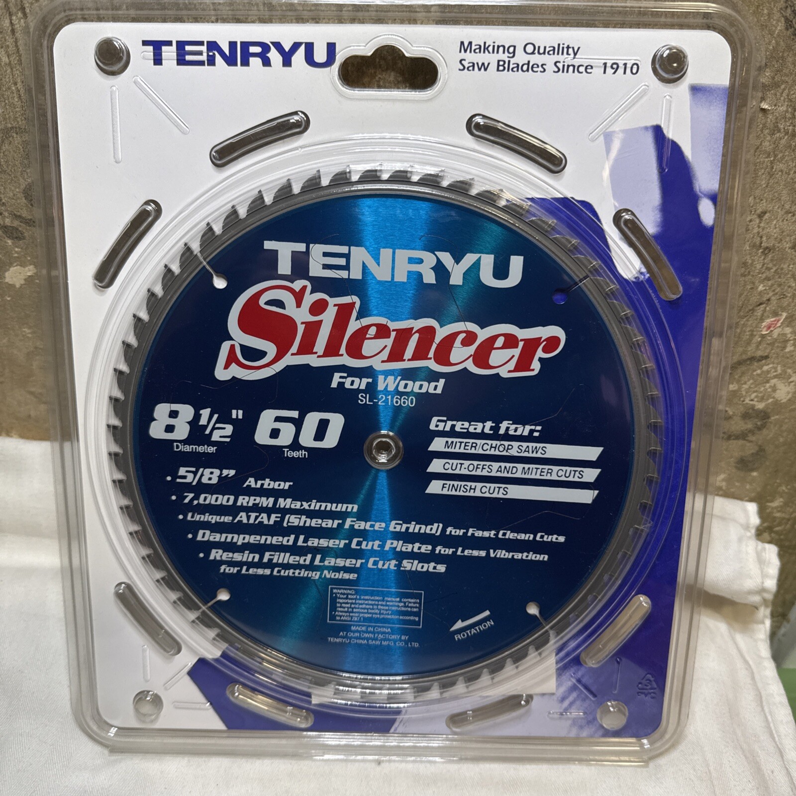 Tenryu SL-21660 Silencer Steel 60 Teeth 7000 RPM Saw Blade 8-1/2 Dia. x 5/8 in. gallery