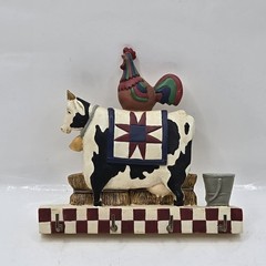 Key Holder Wall Mounted 4 Hooks Highland Cow Rooster Key Organizer 5″L 4.5″H