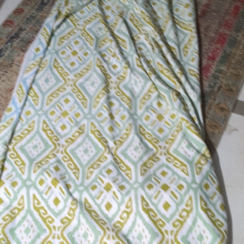 Modern Abstract Pattern Curtain Panel Fabric Yellow Green White gallery