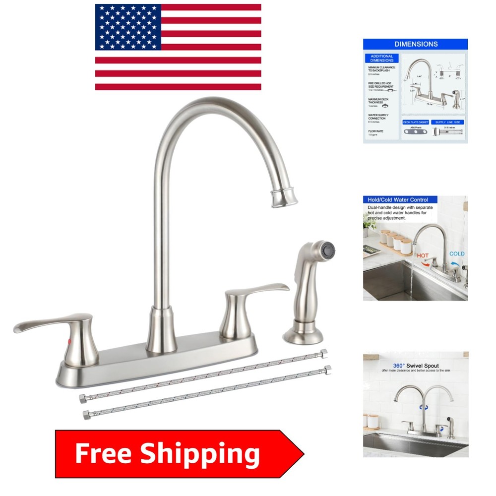 Versatile Modern Kitchen Faucet with Side Sprayer, Ideal for Heavy Cleaning