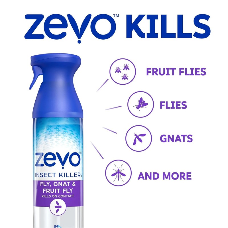 Zevo Flying Insect Killer Spray - Fruit Fly, Gnat, Fly & Mosquito Bug Spray for gallery