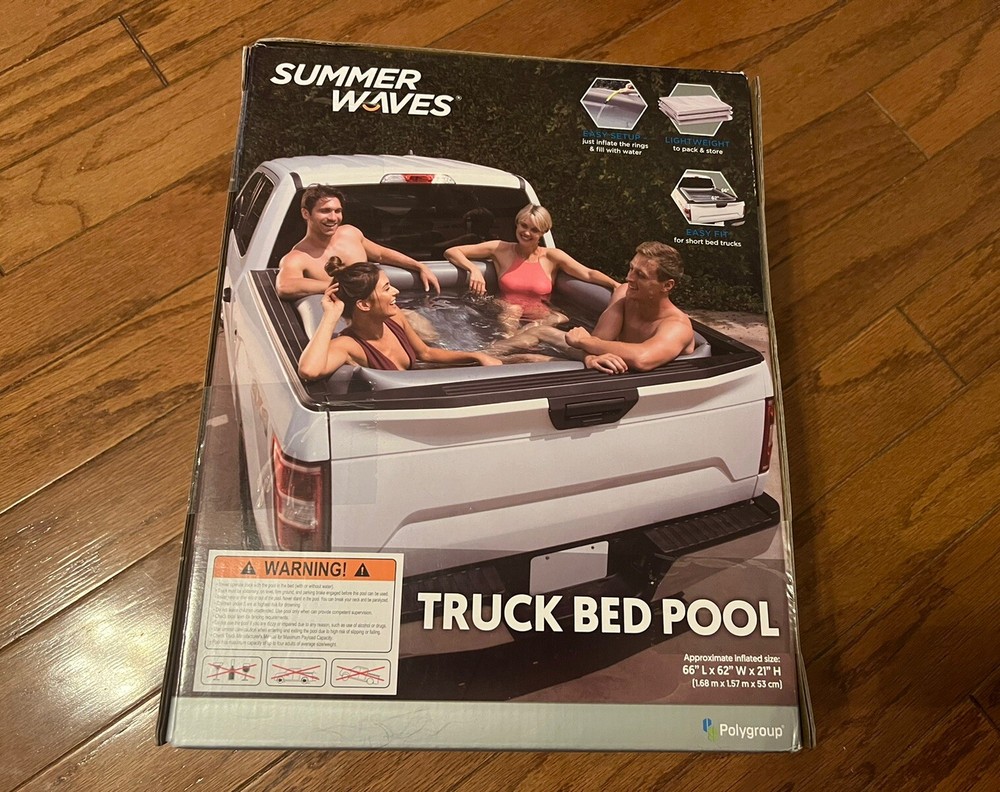 Summer Waves Inflatable Truck Bed Pool 66"X62"X21"