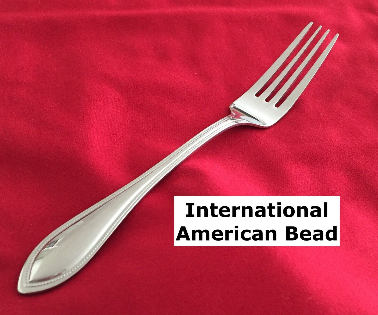 International AMERICAN BEAD Dinner Fork 7 5/8" Stainless Steel Flatware gallery