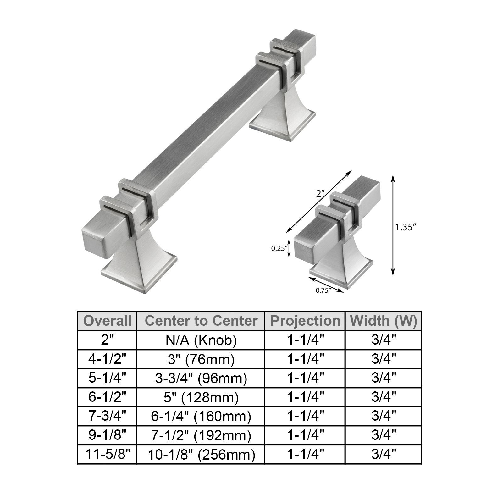 Brushed Nickel Traditional Kitchen Cabinet Handles Pulls Knobs Stainless Steel gallery