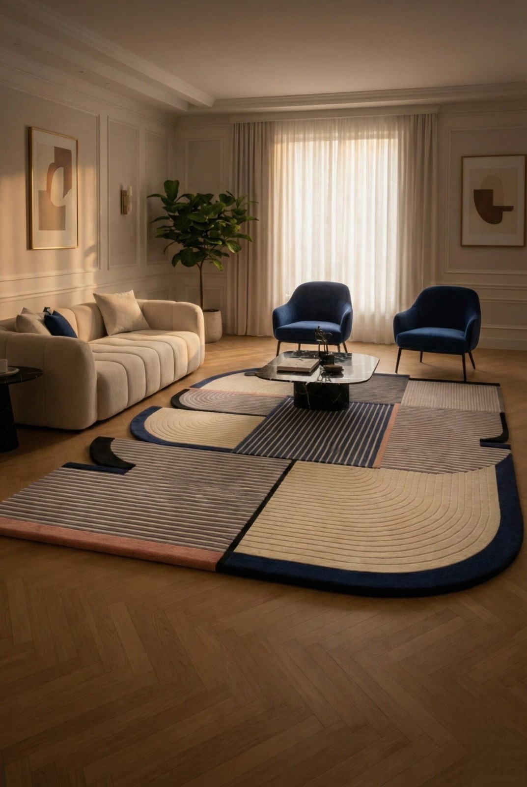 Handmade Rug | Irregular Rug | Wool Rugs | Living Room Rug | Tufted A469 gallery