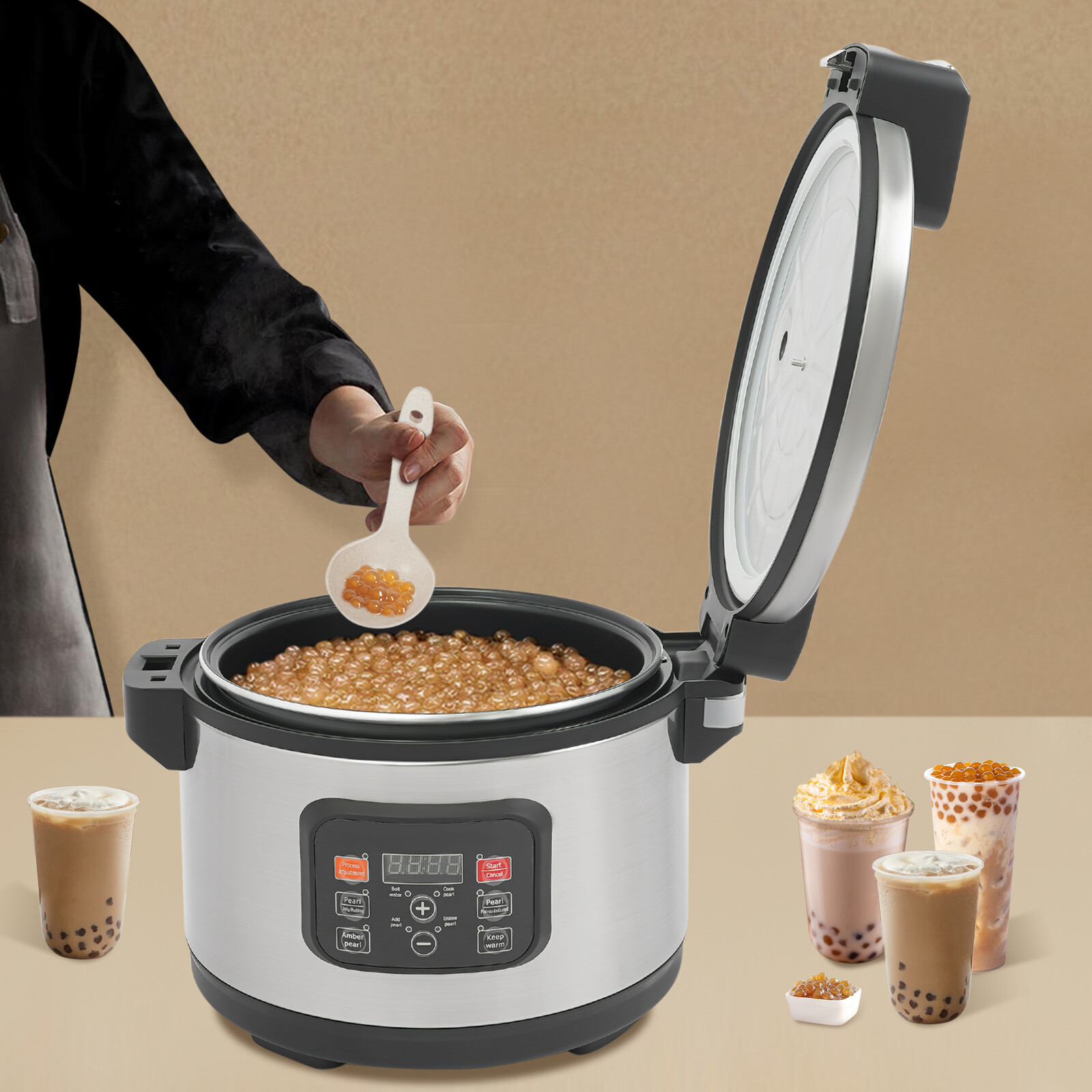 12L 1850W 110V Bubble Tea Cooker Automatic Pearl Cooker For Pearls Sago Tapioca gallery