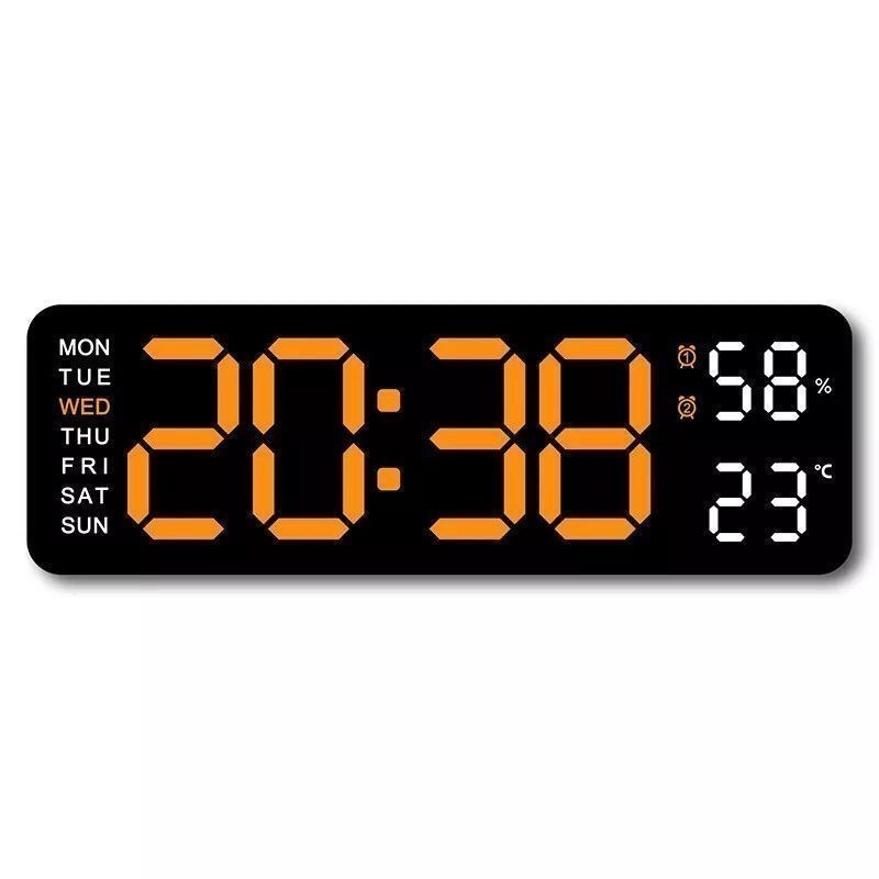 Large LED Digital Display Wall Desk Alarm Clock With Calendar Temperature Date gallery