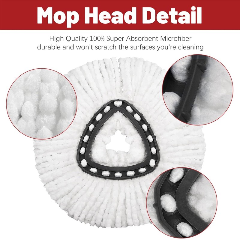Replacement Microfiber Mop Head Easy Clean Wring Refill For O-Cedar Spin Mop Kit gallery