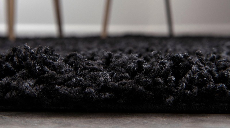Jet Black 2X6 Rectangular Solid Shag Rug Soft Cozy Indoor Stylish Decor gallery