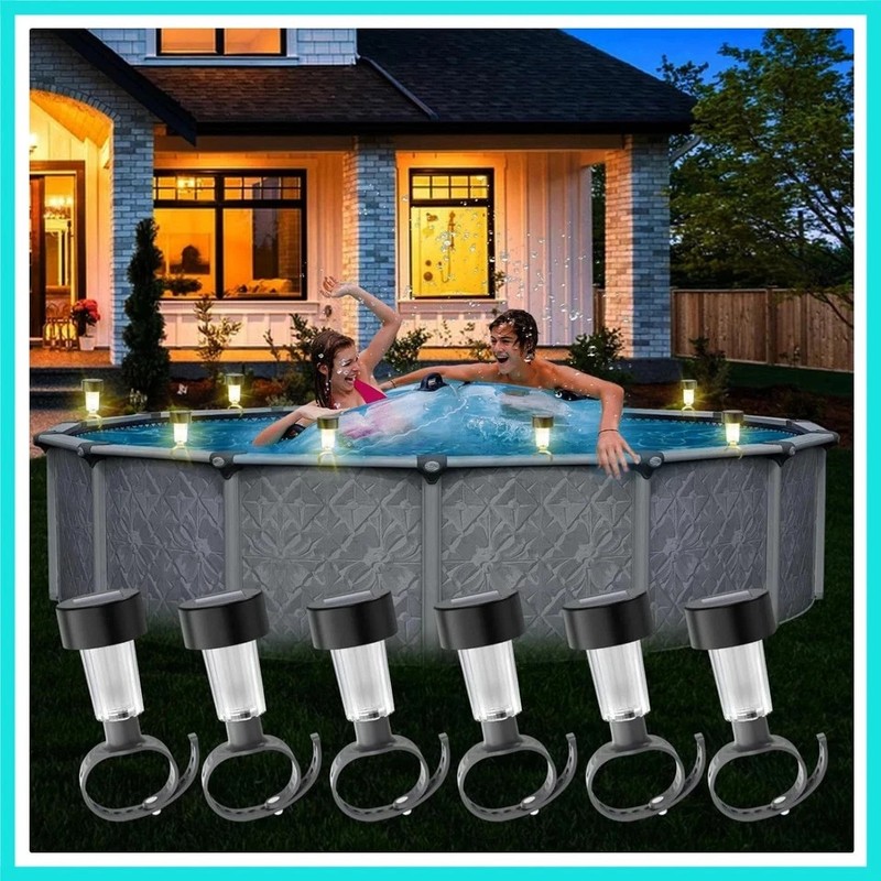 Pool Lights for Above Ground Pools,Solar Pool Light 6 Pack for Framed Above G... gallery