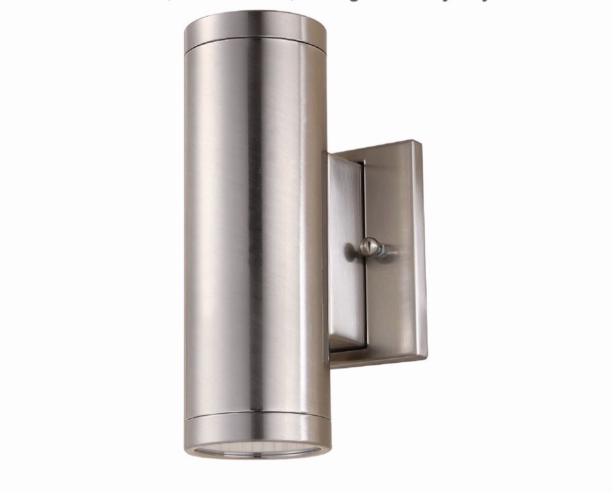 Sunlite 49069-SU 2-Light 8 in. LED Outdoor Up & Down Wall Sconce, Brushed Nickel gallery