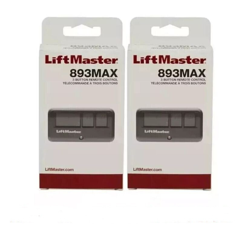 2 Pack 893MAX LiftMaster 3 Button Remote Control Garage Door Opener
