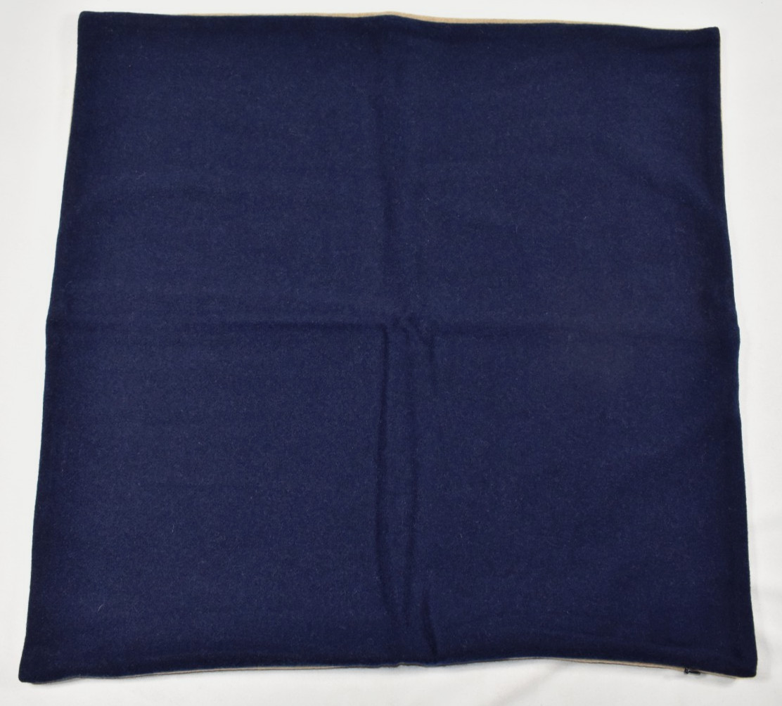 Williams Sonoma SAMPLE Reversible Double Solid Cashmere Pillow Cover Navy Sand gallery