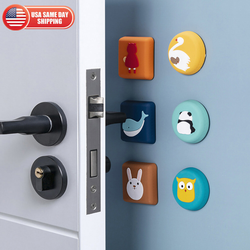 2pcs Multi-Purpose Cute Cartoon Silicone Rubber Anti-Collision Door Stopper gallery