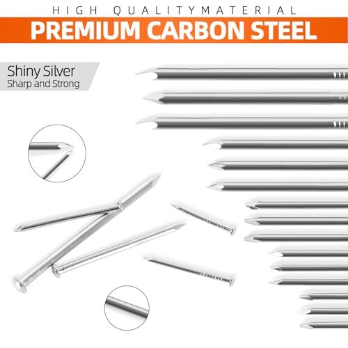 400 PCS Round Head Nails, 3/4 Inches Hardware Nail, Nails for 3/4 in Silver gallery