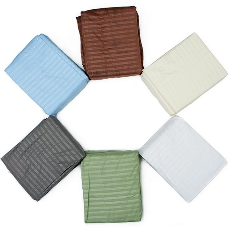 Full Size Beige 400 Thread Count 100% Cotton Sateen Dobby Stripe Sheet Set gallery