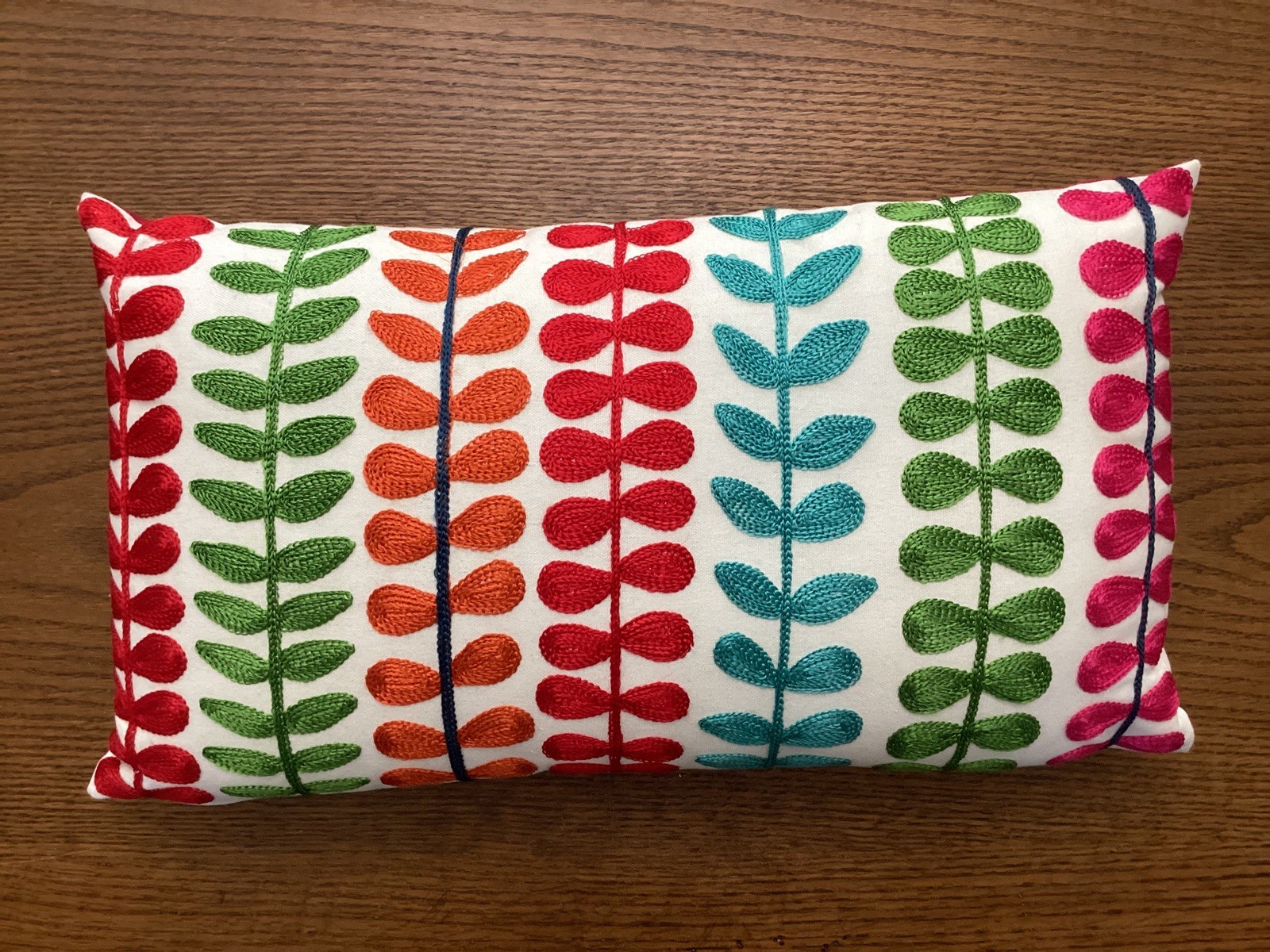 New Pier One Pillow Rectangle Colorful Embroidered Throw Pillow gallery