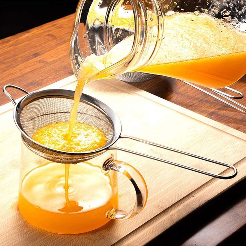 1-3Pc Strainer Handle Fine Mesh Colander Sieve Flour Sifter Kitchen Food Drainer gallery