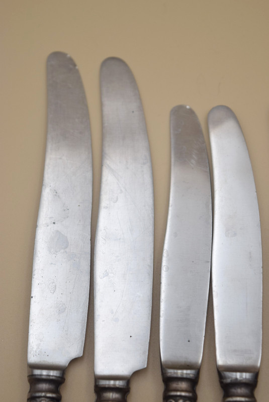 14 Vintage USSR Soviet Flatware Set 9 Knives 5 Dinner Forks 3ill Hep Melchior gallery