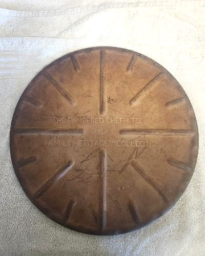 The Pampered Chef 15" Large Round Pizza Baking Stone, NOS gallery