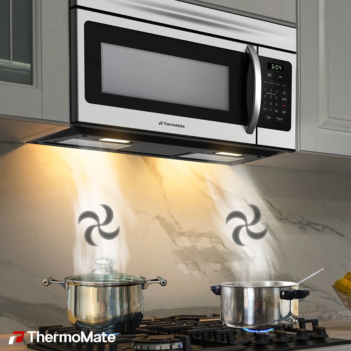 ThermoMate 300 CFM Over the Range Microwave Oven 1.7 Cu.Ft. w/ 2 x LED Lighting gallery