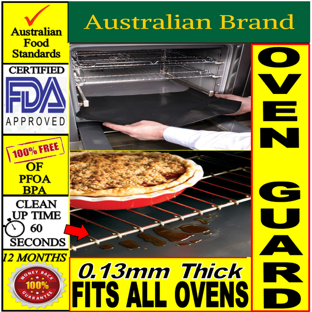 Oven Guard HEAVY DUTY Reusable Non Stick Baking Mat AUSSIE BRAND 100% GUARANTEED gallery