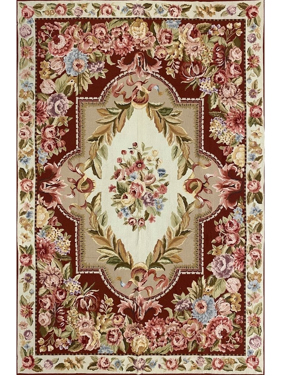 6x9 Handwoven Wool Rug – French Needlepoint-Style Floral Rug – Free US Shipping gallery