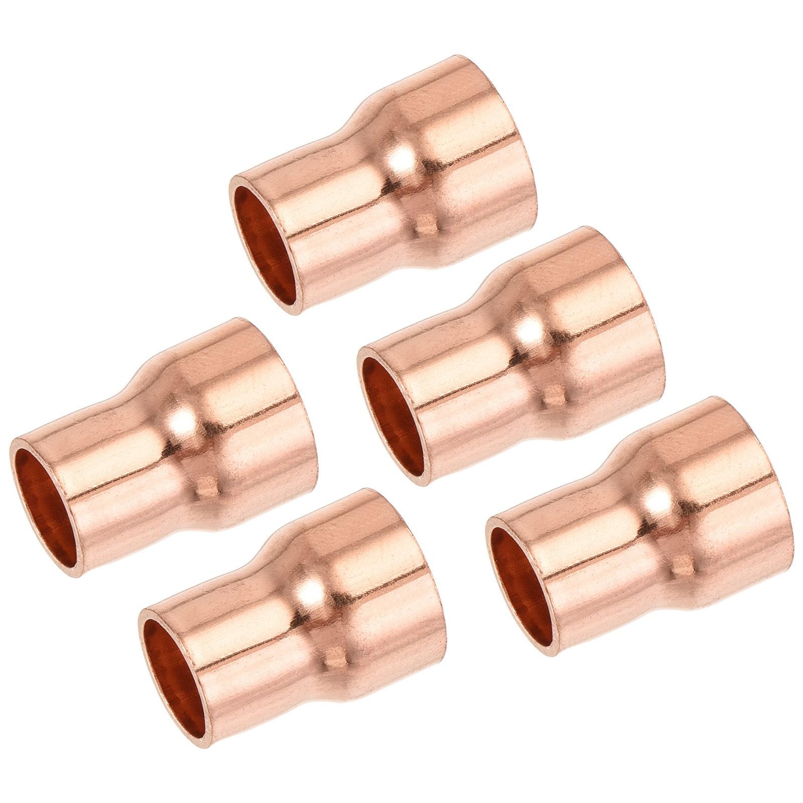 5pcs 1/2 x 3/8 Inch ID Reducing Copper Coupling Fitting Straight with Sweat End gallery