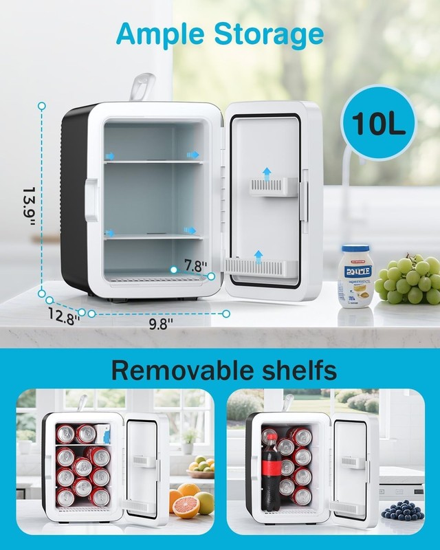 Antarctic Star Compact Mini Fridge, 10L Portable Small Refrigerator, 2.6 Gal Min gallery