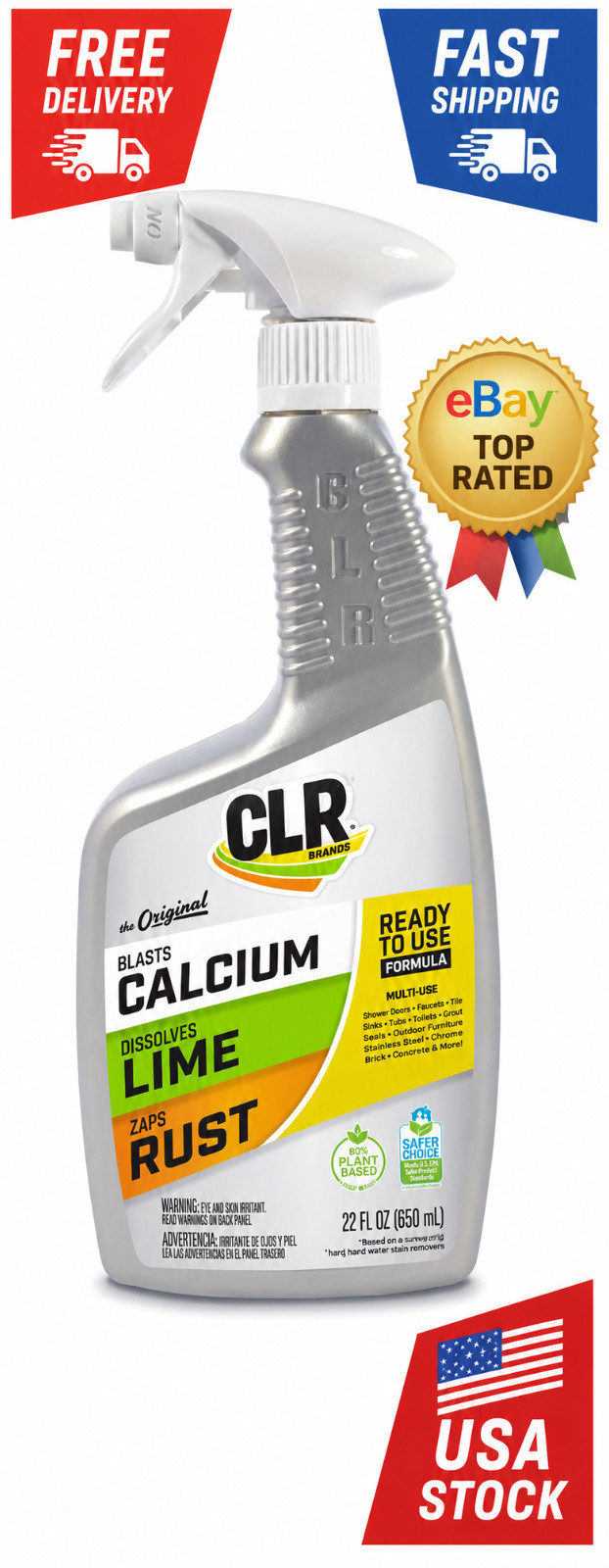 CLR Calcium Lime and Rust Remover EPA Safer Choice 22 oz Spray gallery
