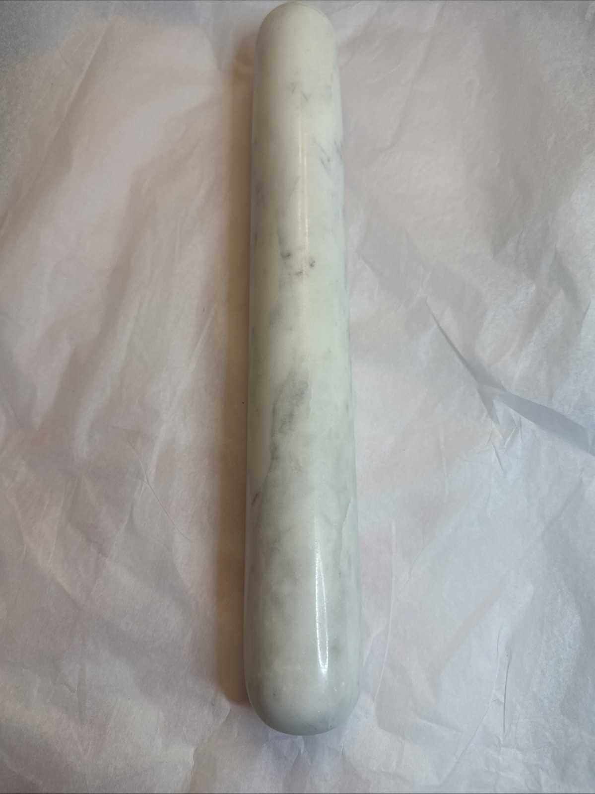 French Style White Marble Rolling Pin - Very Heavy 3.14 Pounds 11 Inches Long gallery