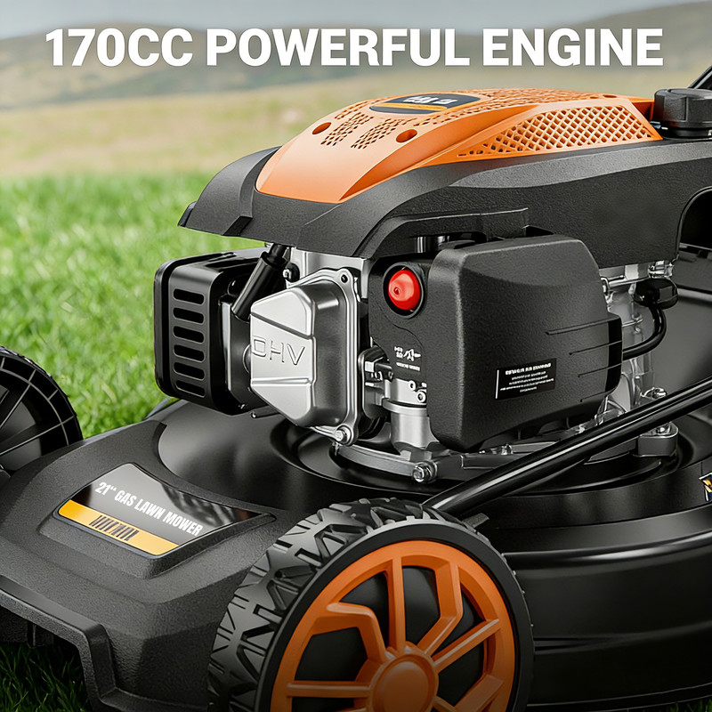 Efurden 21” Self-Propelled Lawn Mower Gas Powered with Bagger 170cc Engine gallery