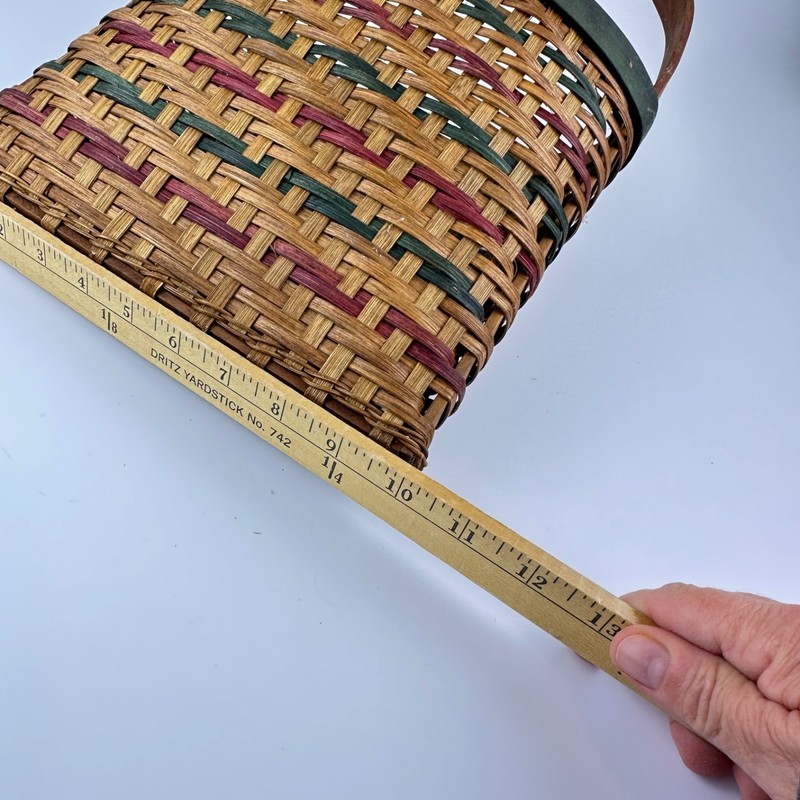 Woven Wall Basket with Handle – Narrow Multicolor Rustic Farmhouse Hanging Decor gallery