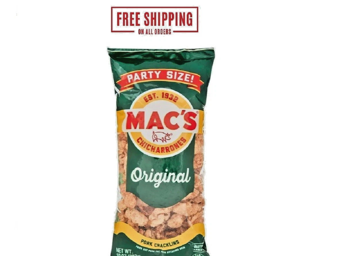 Mac's Chicharrones Original Flavored Cracklin Curls, Fried Pork 10 oz New gallery
