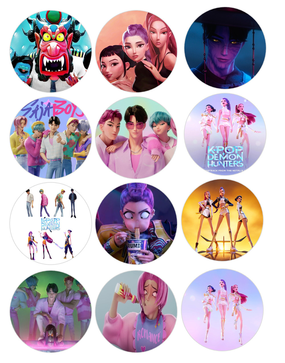 12 count K Pop edible image rounds, wafer paper, choose your size PRE CUT gallery
