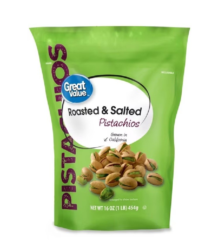 Great Value Roasted & Salted Pistachios, 16 oz Resealable Bag gallery