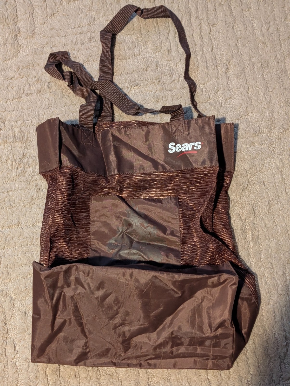 Sears In Store Reusable Bags 1 Large and 1 Small Brown and Blue Bags Heavy Duty gallery