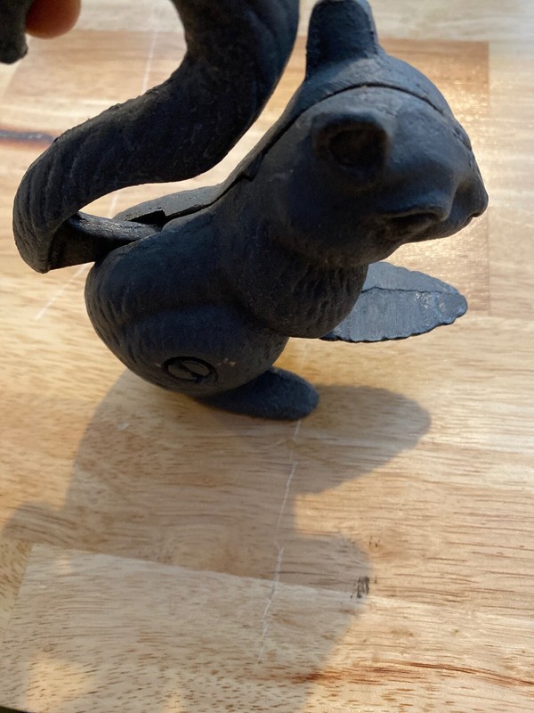 Squirrel Nutcracker Nut Cracker Cast Iron Metal Hefty Patina Collector Holidays gallery