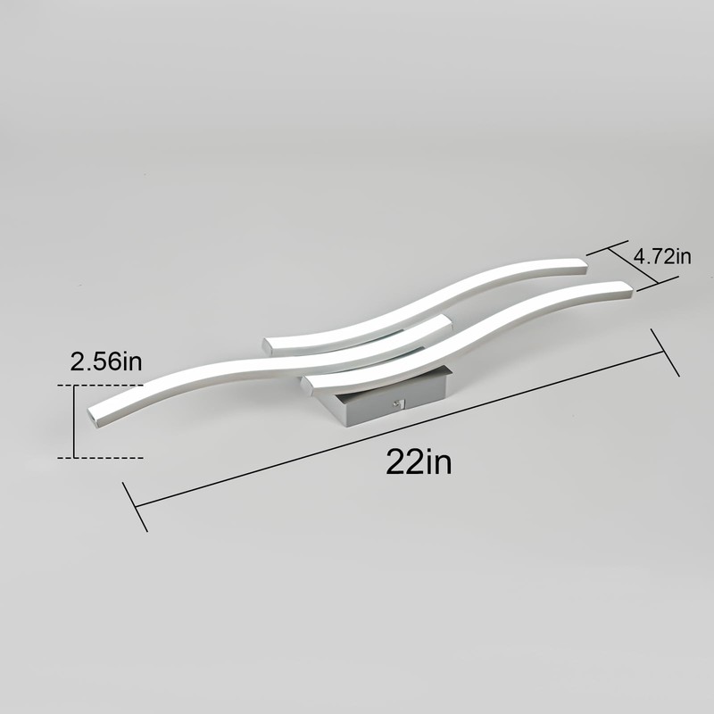 Modern Dimmable Ceiling Light Curved 3 Light 22.5 in Minimalist Flush Mount C... gallery