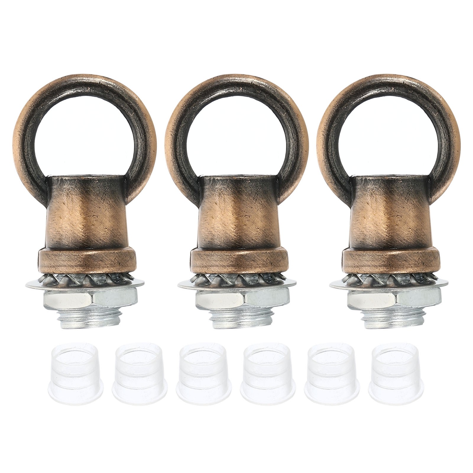 8kg Max Load 14mm ID M10 Eye Nut Lifting, 3 Female Set, Bronze Red gallery